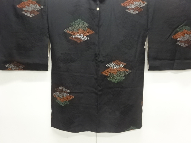 JAPANESE ANTIQUE HAORI / TAISHO ROMAN STYLE / URUSHI / WOVEN FLOWER